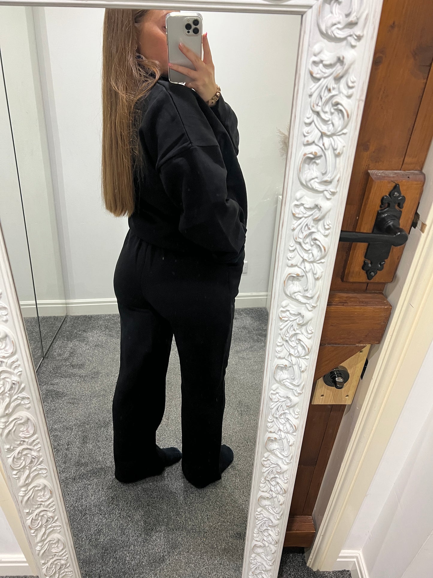 1/2 Zip jumper and jogger set black