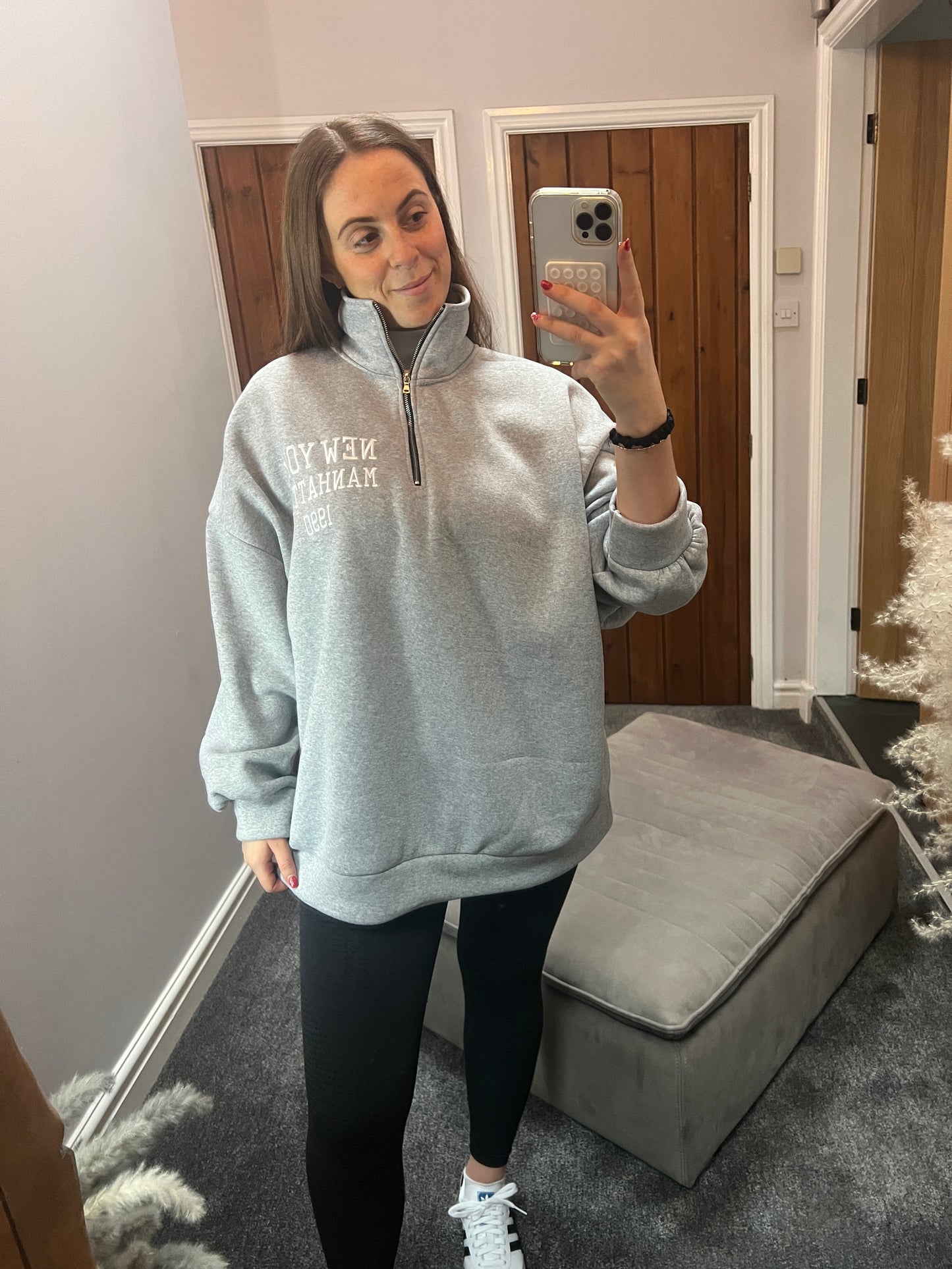 Grey Oversized New York Jumper