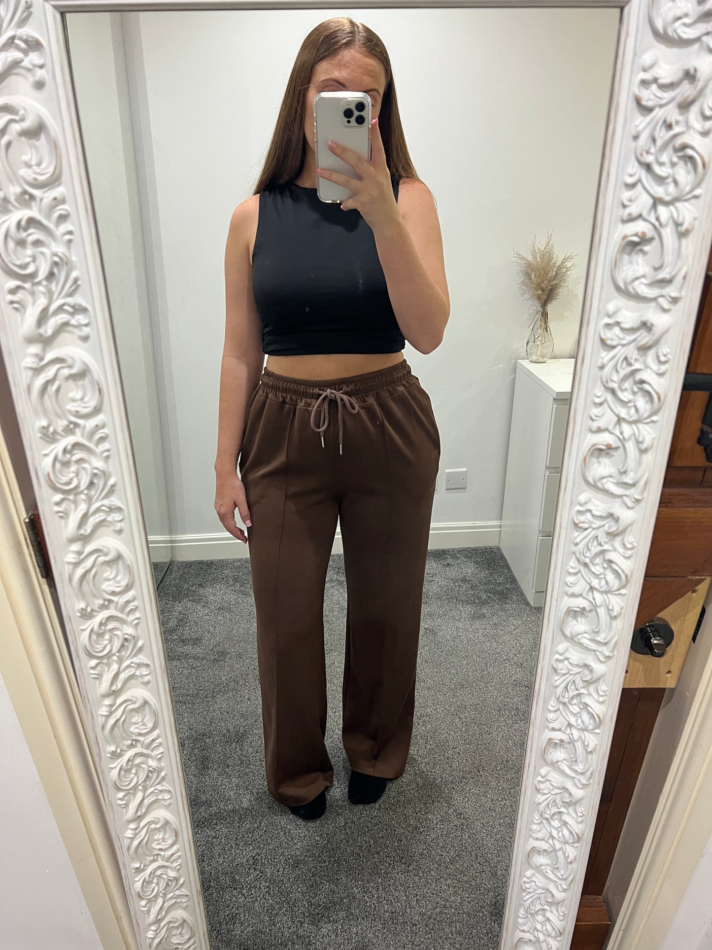 Brown wide leg joggers