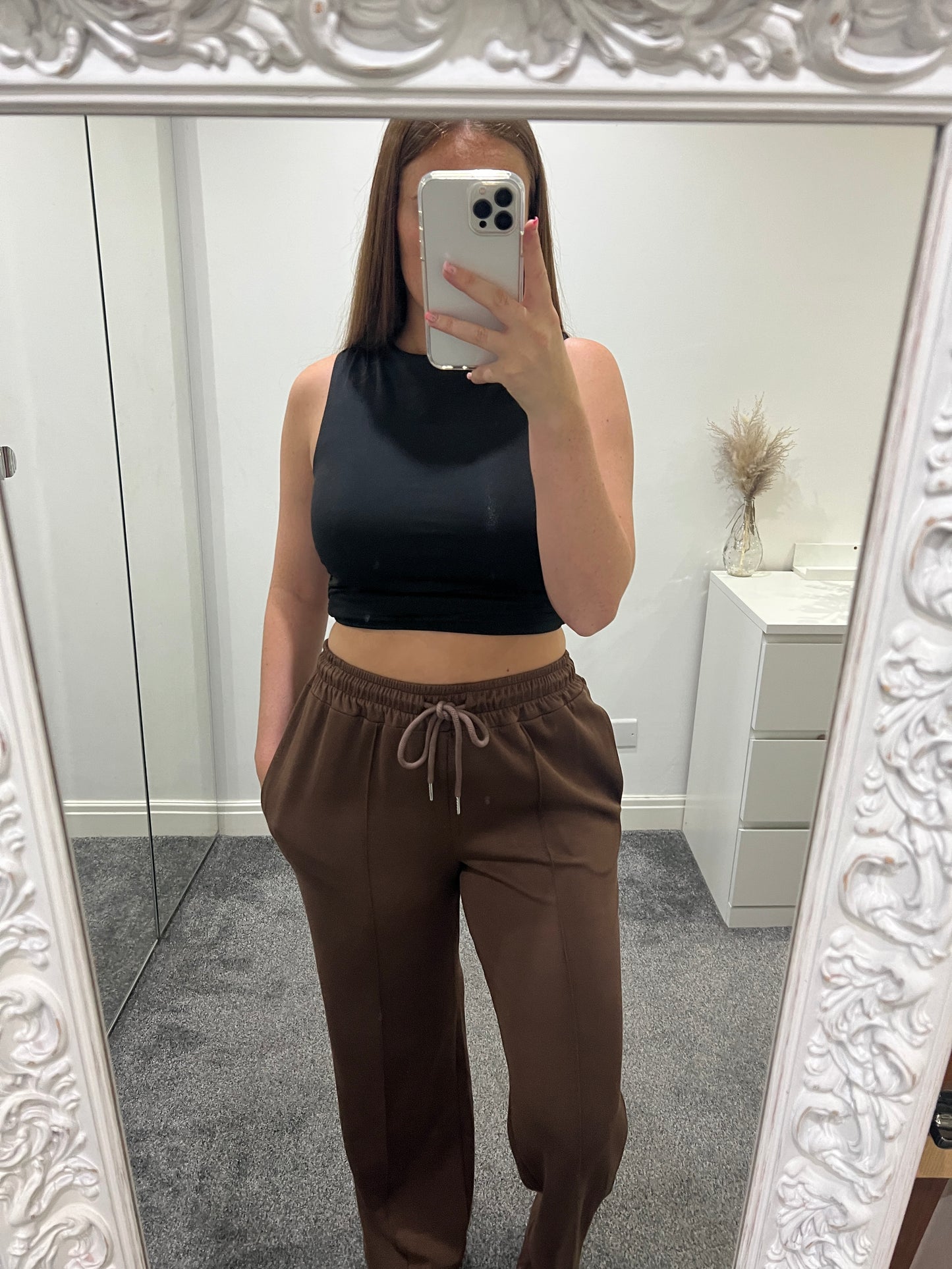 Brown wide leg joggers