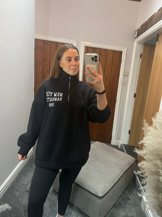 Black Oversized New York Jumper