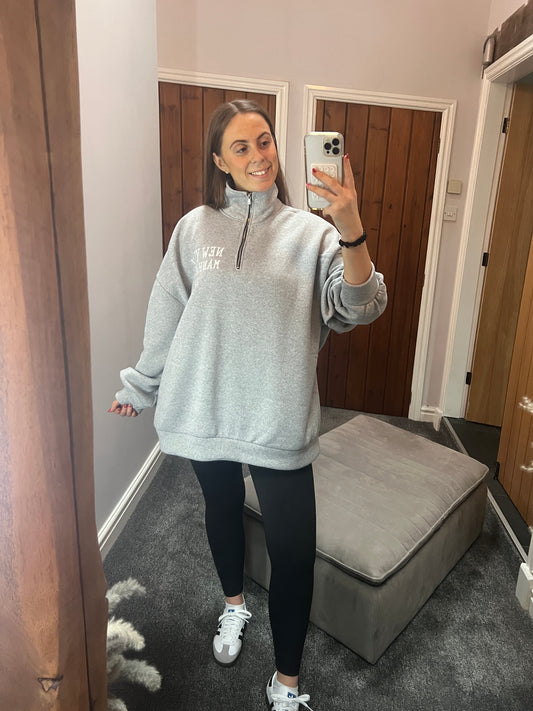 Grey Oversized New York Jumper