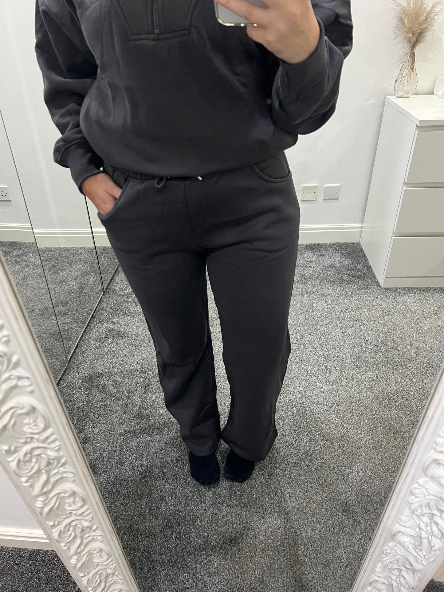 1/2 Zip jumper and jogger set dark grey