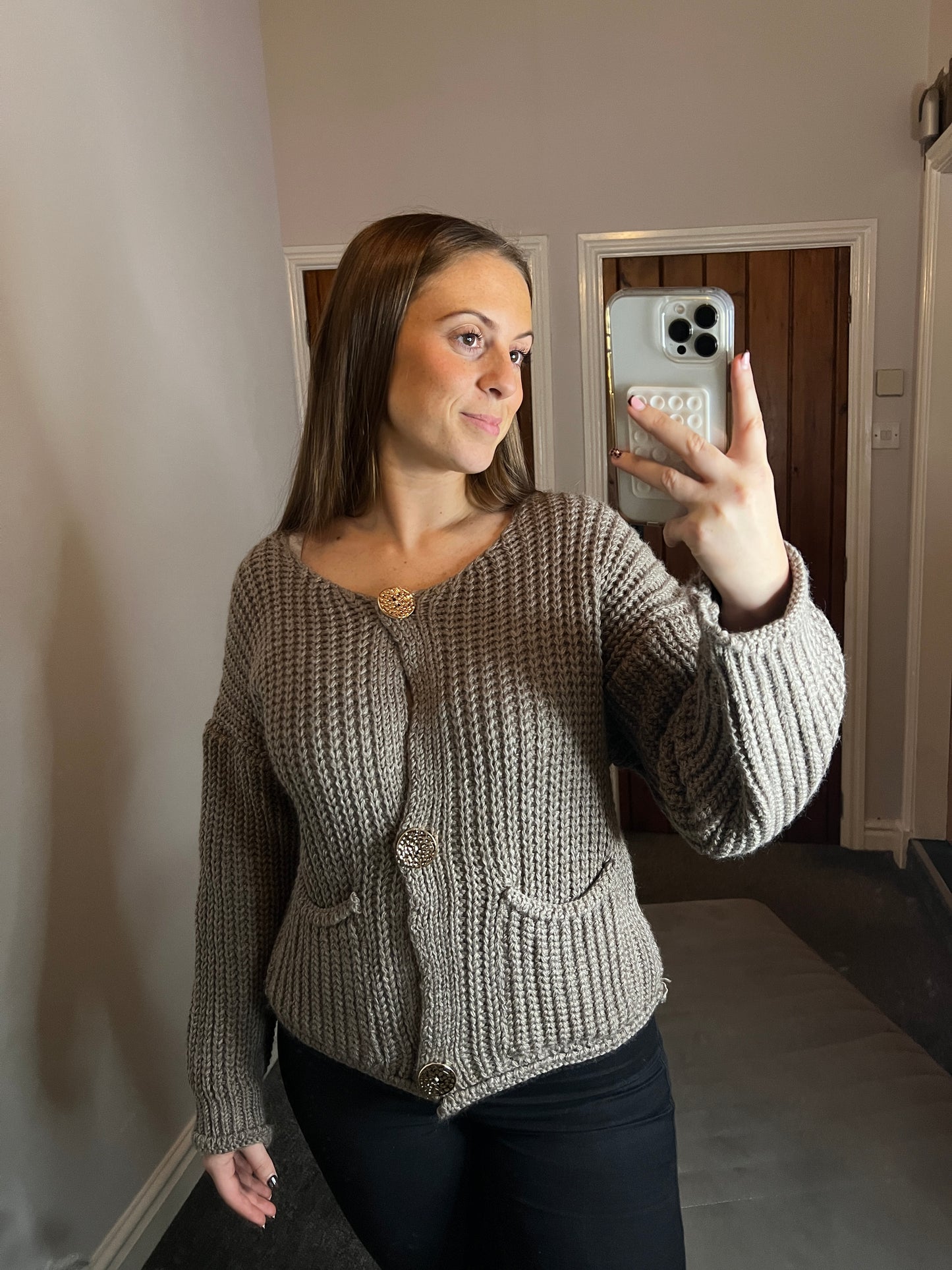 Mocha knitted cardigan