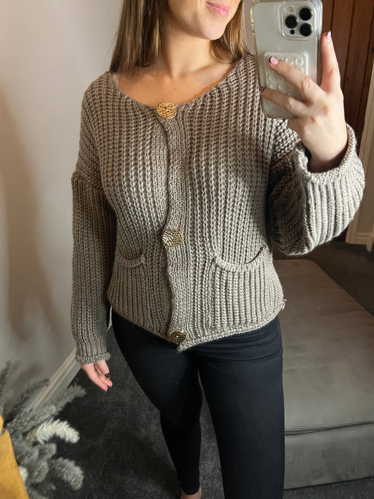 Mocha knitted cardigan