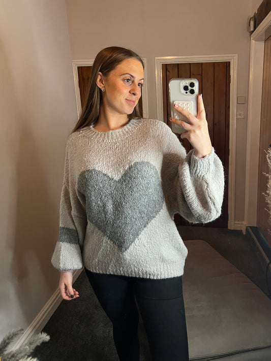 Grey heart jumper