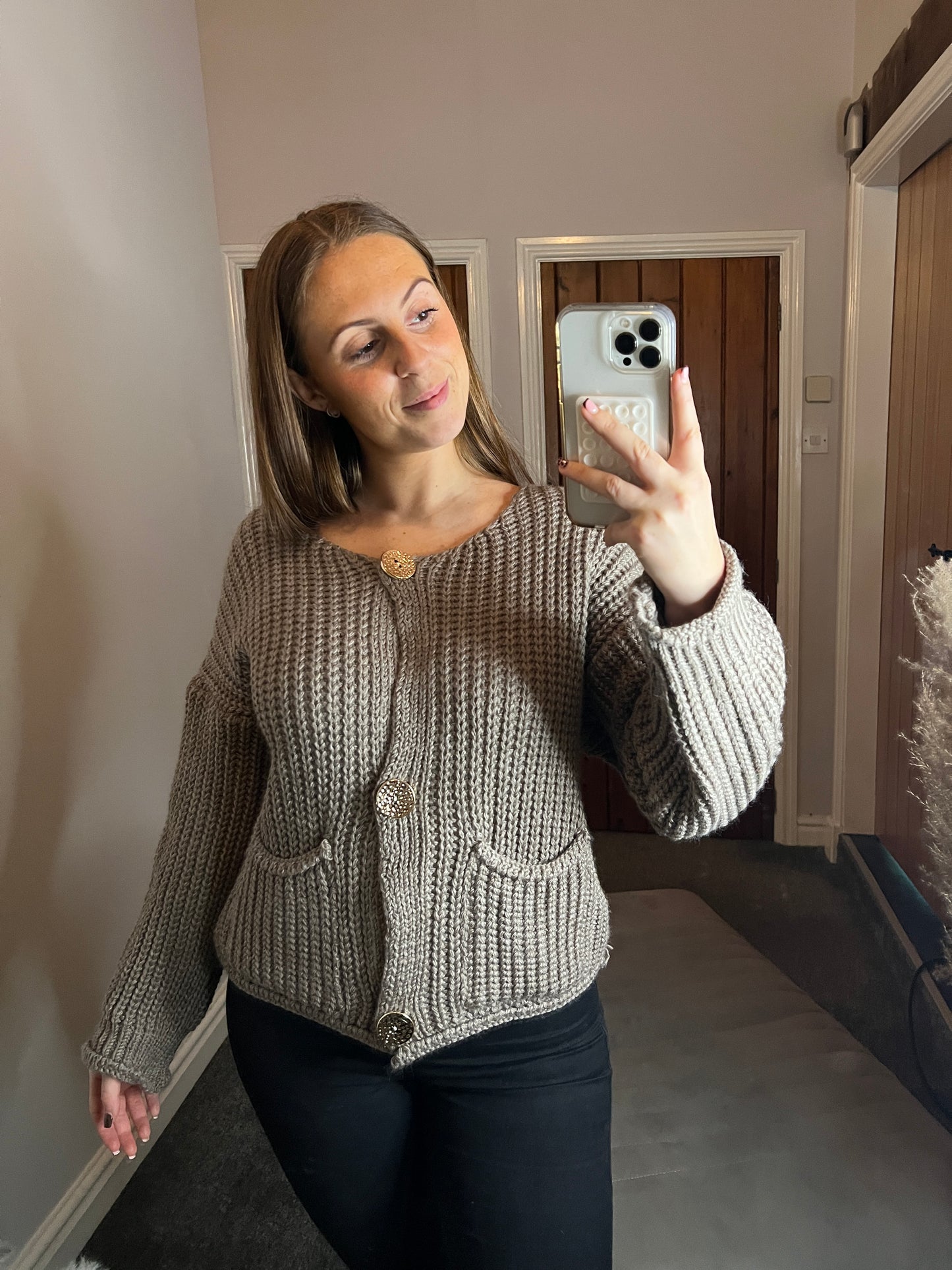 Mocha knitted cardigan