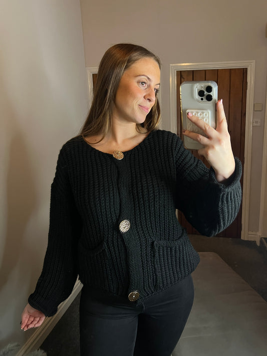 Black knitted cardigan