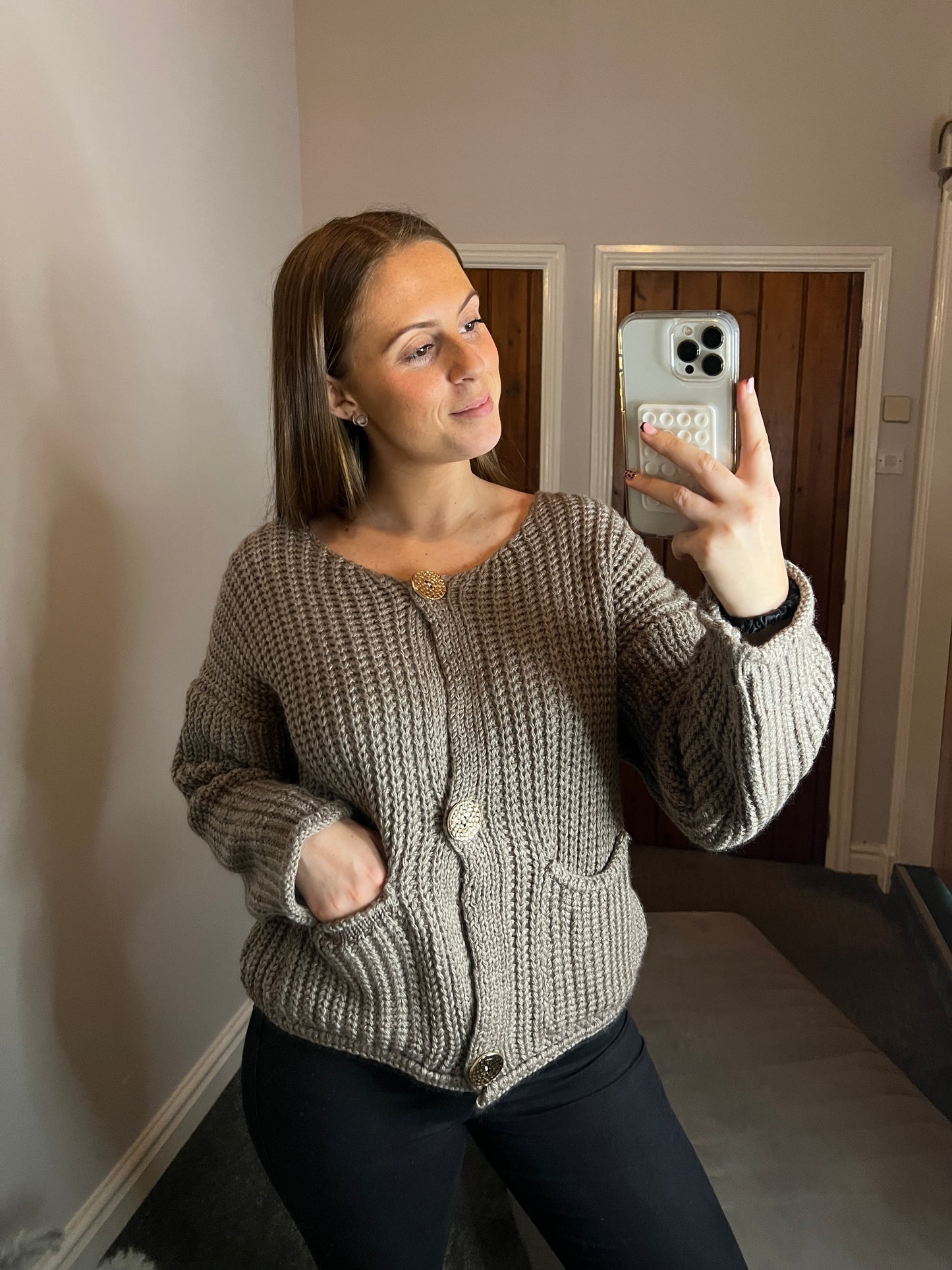 Mocha knitted cardigan